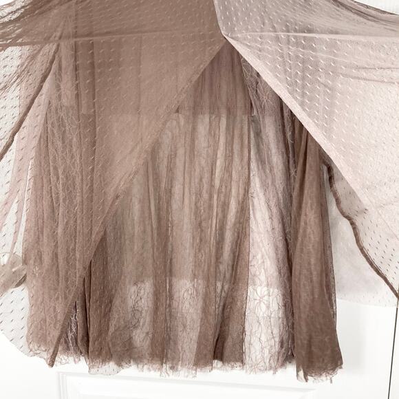 NWOT FREE PEOPLE Skirt M Tulle Mesh Sheer Layered Tiered Pull-On Midi Fairy Tutu - Picture 9 of 15
